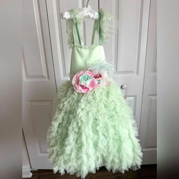 Dollcake Happily Ever After Mint Dress with Sash Girls Size 7 - Picture 3 of 6